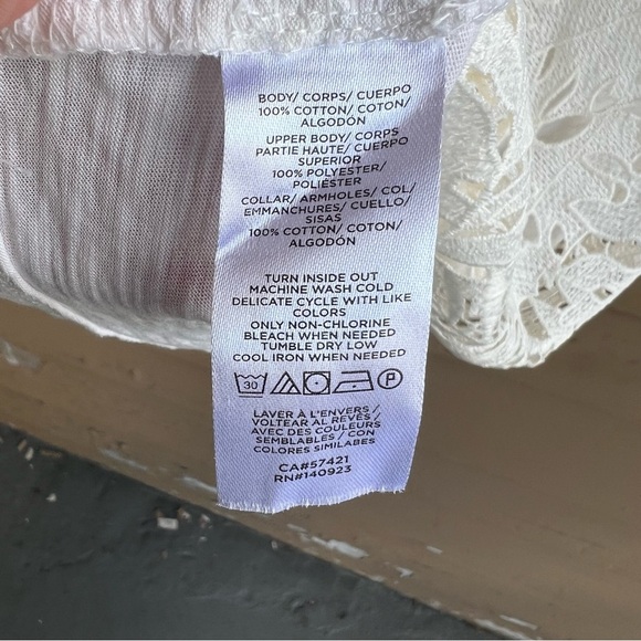 LOFT Palm Lace Relaxed Scoop Neck Tank Top - Size M - Picture 4 of 6